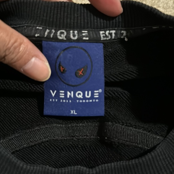 Venque X Takahashi Amoo Embroidered Crewneck Sweatshirt Black Side Zip Pocket-XL - Picture 8 of 11